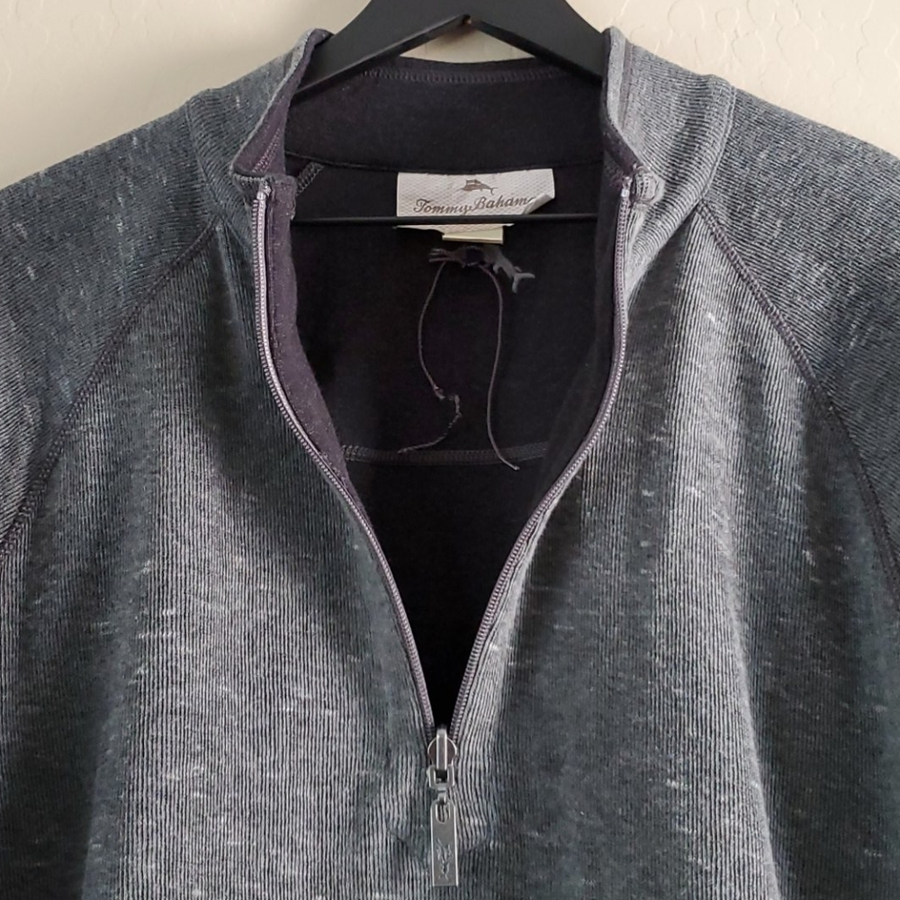 NWOT Tommy Bahama Reversible 1/2 Zip Sweater Sz L